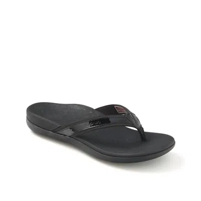 Vionic Women's Tide Islander Sandals - Medium Width In Patent Black
