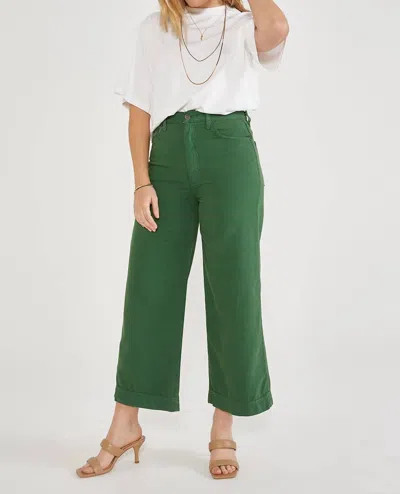 Etica Devon Wide Leg Crop Pant In Juniper In Green