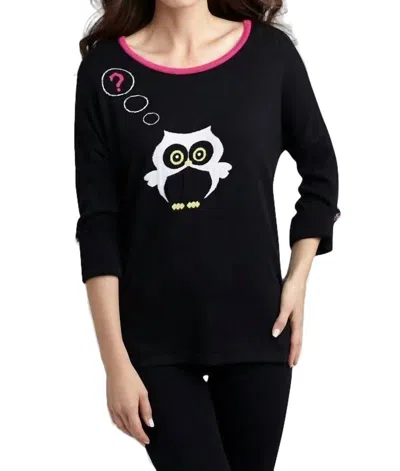 Angel Owl Graphic Sweater In Black Multi