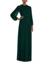 Dessy Collection Strapless Chiffon Maxi Dress With Puff Sleeve Blouson Overlay In Green