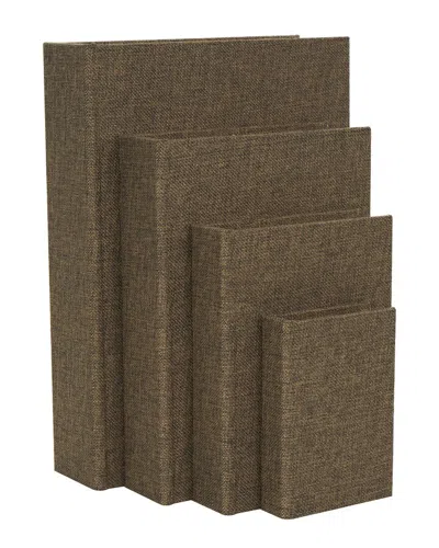 Peyton Lane Set Of 4 Fabric Storage Boxes In Brown