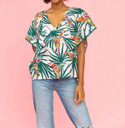 Crosby By Mollie Burch Kimmie Top In Parrot Party In Green