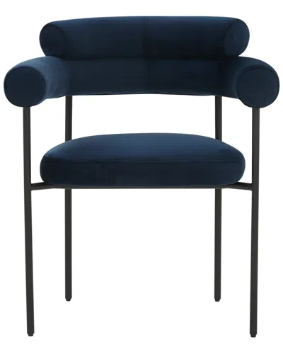 Safavieh Couture Jaslene Curved Back Dining Chair In Blue