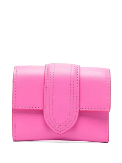 Jacquemus Le Compact Bambino Leather Wallet In Pink