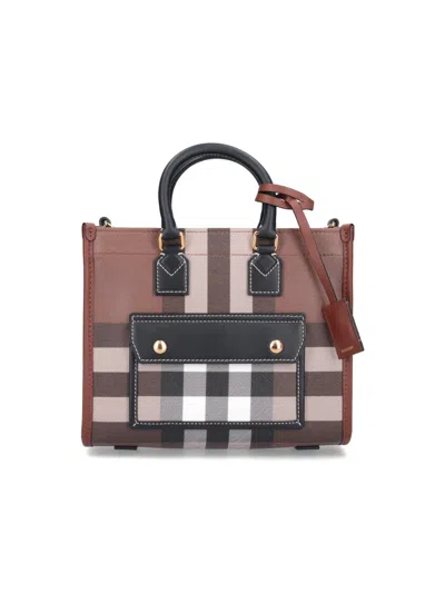 Burberry Freya Medium Tote Bag In Brown