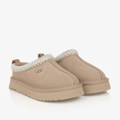 Ugg Beige Suede Leather Tazz Slippers