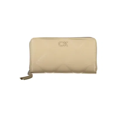 Calvin Klein Polyester Men's Wallet In Beige