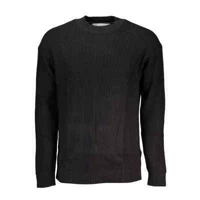 Calvin Klein Sleek High Neck Embroidered Sweater In Black