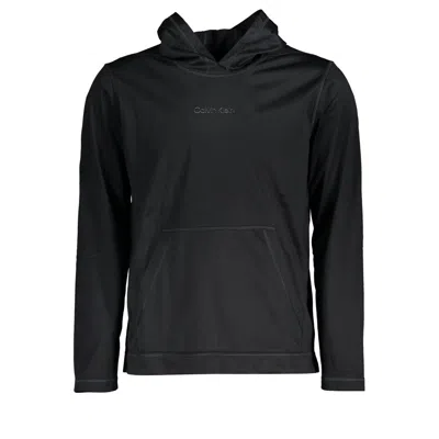 Calvin Klein Sleek Black Hooded Sweatshirt With Logo Print