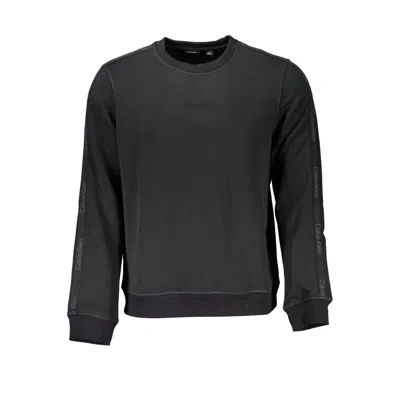 Calvin Klein Sleek Crew Neck Sports Sweatshirt In Black