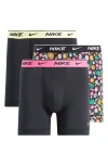 Nike Dri-fit Essential Assorted 3-pack Stretch Cotton Boxer Briefs In Multicolor