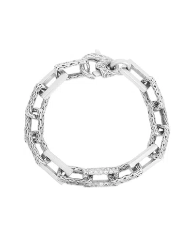 Phillip Gavriel Silver 1.44 Ct. Tw. White Sapphire Link Bracelet In Metallic