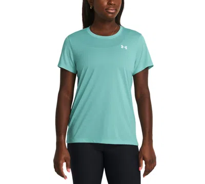 Under Armour Women's Tech Short-sleeve Top In Radial Turquoise,white