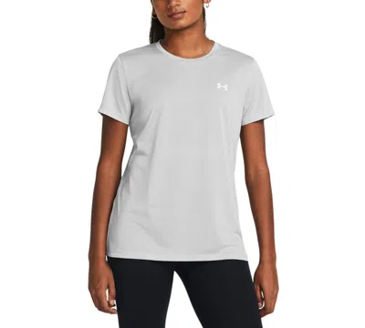 Under Armour Women's Tech Short-sleeve Top In Mod Gray,white