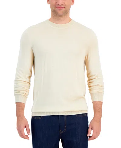 Alfani Men's Long-sleeve Crewneck Merino Sweater, Created For Macy's In Brown Rice