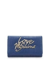 LOVE MOSCHINO EMBROIDERED WALLET,0400095396048