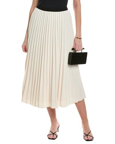 Yal New York Chiffon Pleated Skirt In White