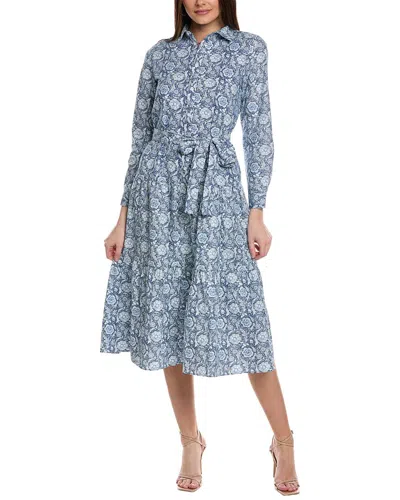 Yal New York Tiered Shirtdress In Blue