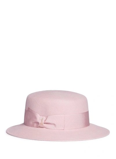 Borsalino 'alessandria' Rabbit Furfelt Boater Hat In Light Pink