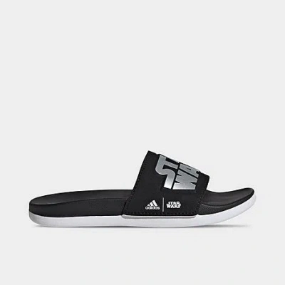 Adidas Originals Kids' Boys Adidas Adilette Comfort X Star Wars Slides In Core Black/silver Metallic/footwear White