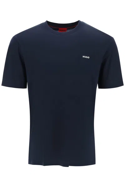Hugo Logo Oversized T Shirt In Blue