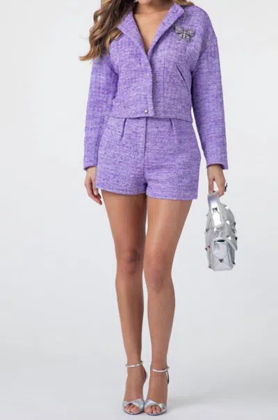 Iro Frayed-hem Tweed Shorts In Purple