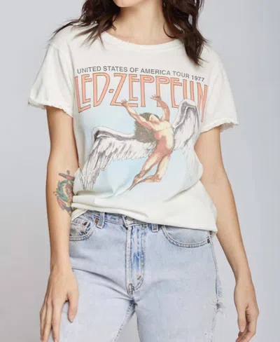 Recycled Karma Led Zeppelin Usa Tour 1977 Tee In Pearl In White