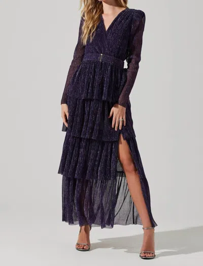 Astr Women's Danielle Tiered-skirt Maxi Dress In Purple