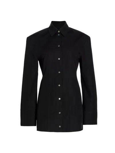 Alexander Wang Women's Utility Cotton Mini Shirtdress In Black