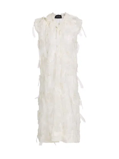 Simone Rocha Women's Sheer Tie Sack Midi-dress In Cream