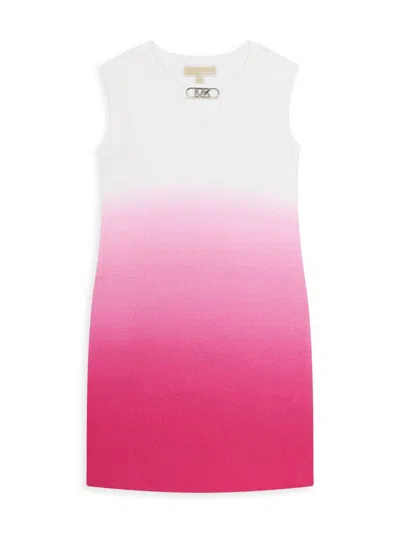 Michael Kors Kids' Gradient-effect Cotton Dress In Pink