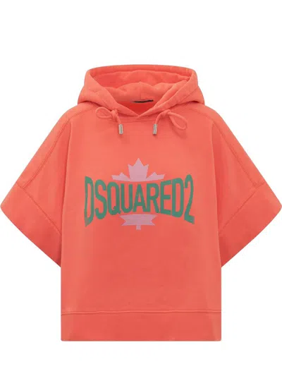 Dsquared2 Logo-print Short-sleeve Hoodie In Pink