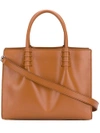 TOD'S TOD'S SMALL LOGO EMBOSSED TOTE - BROWN,XBWLDMU0100PUP12283158