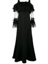 ALBERTA FERRETTI FLOOR LENGTH GOWN WITH LACE SLEEVES,A0415662512284250