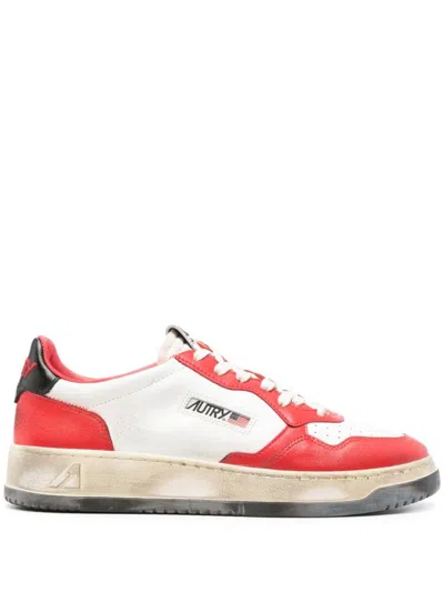 Autry Medalist Super Vintage Leather Sneakers In White