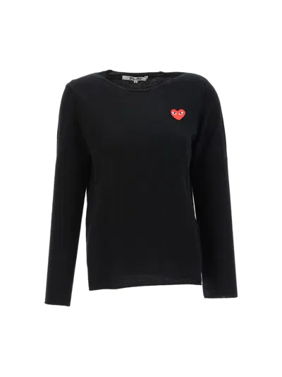 Comme Des Garçons Play Logo Embroidered Long In Black