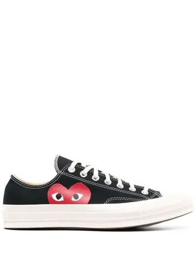 Comme Des Garçons Play X Converse Chuck Taylor Heart 1970s Sneakers In Black