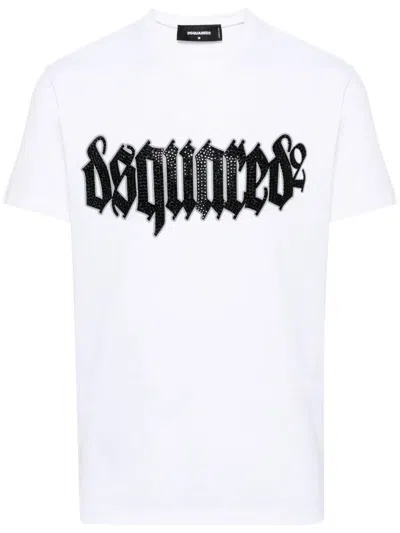 Dsquared2 Logo-embellished Cotton T-shirt In White