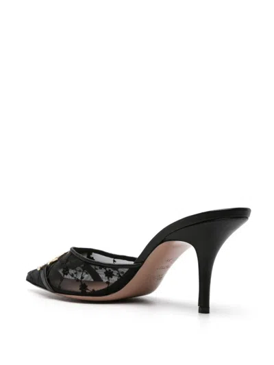 Malone Souliers Missy 70 Mesh Stiletto Mules In Negro