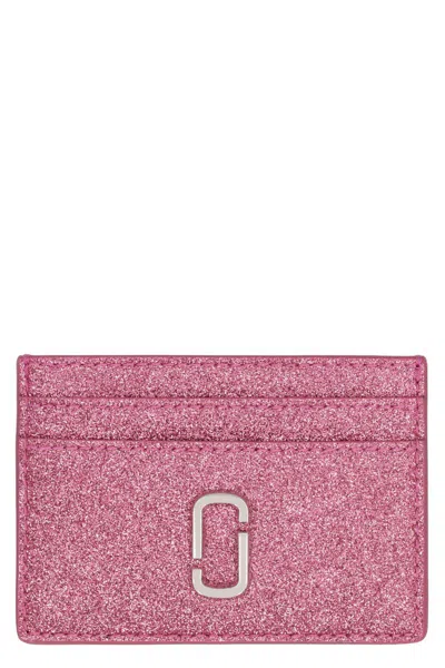 Marc Jacobs The Galactic Leather Card Holder In Fuchsia