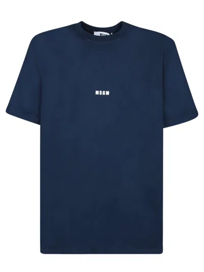 Msgm T-shirt With Logo In Blue