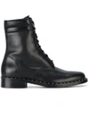 OFF-WHITE Leather Combat Studded Boots,OWIA070E17350086100012310127