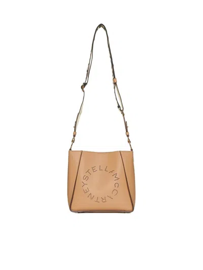 Stella Mccartney Perforated Logo Crossbody Bag In Brown
