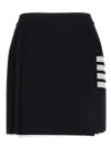 Thom Browne Pleated Mini Wrap Skirt In Blue