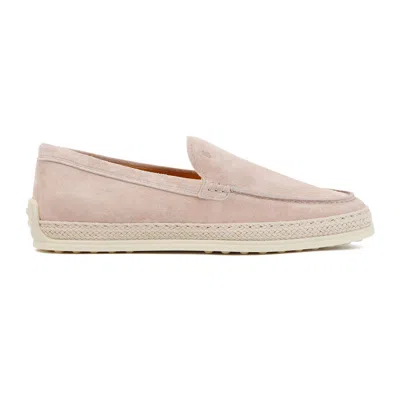 Tod's Slip-on Suede Loafers In Pink