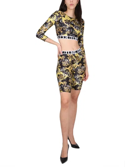 Versace Jeans Couture Bermuda Shorts With Couture Logo Print In Multicolour