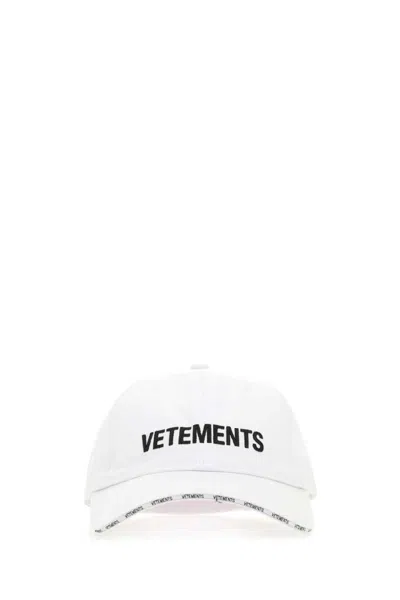 Vetements Logo Cap Hats White