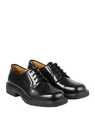Sandro Square-toe Leather Derby Shoes In Black