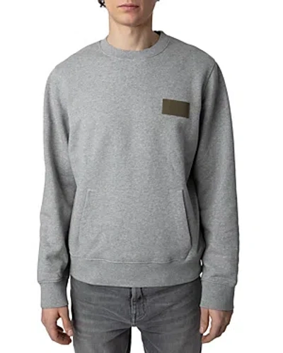 Zadig & Voltaire Aime Logo-patch Swearshirt In Gris_chine