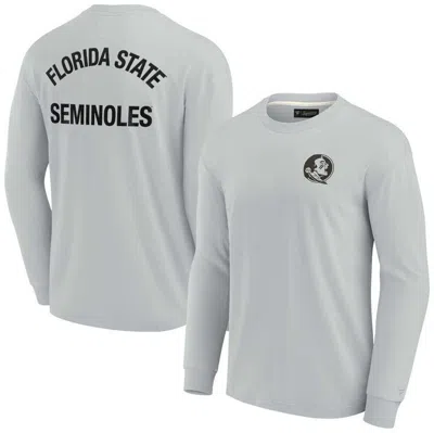Fanatics Signature Men's And Women's  Gray Florida State Seminoles Super Soft Long Sleeve T-shirt
